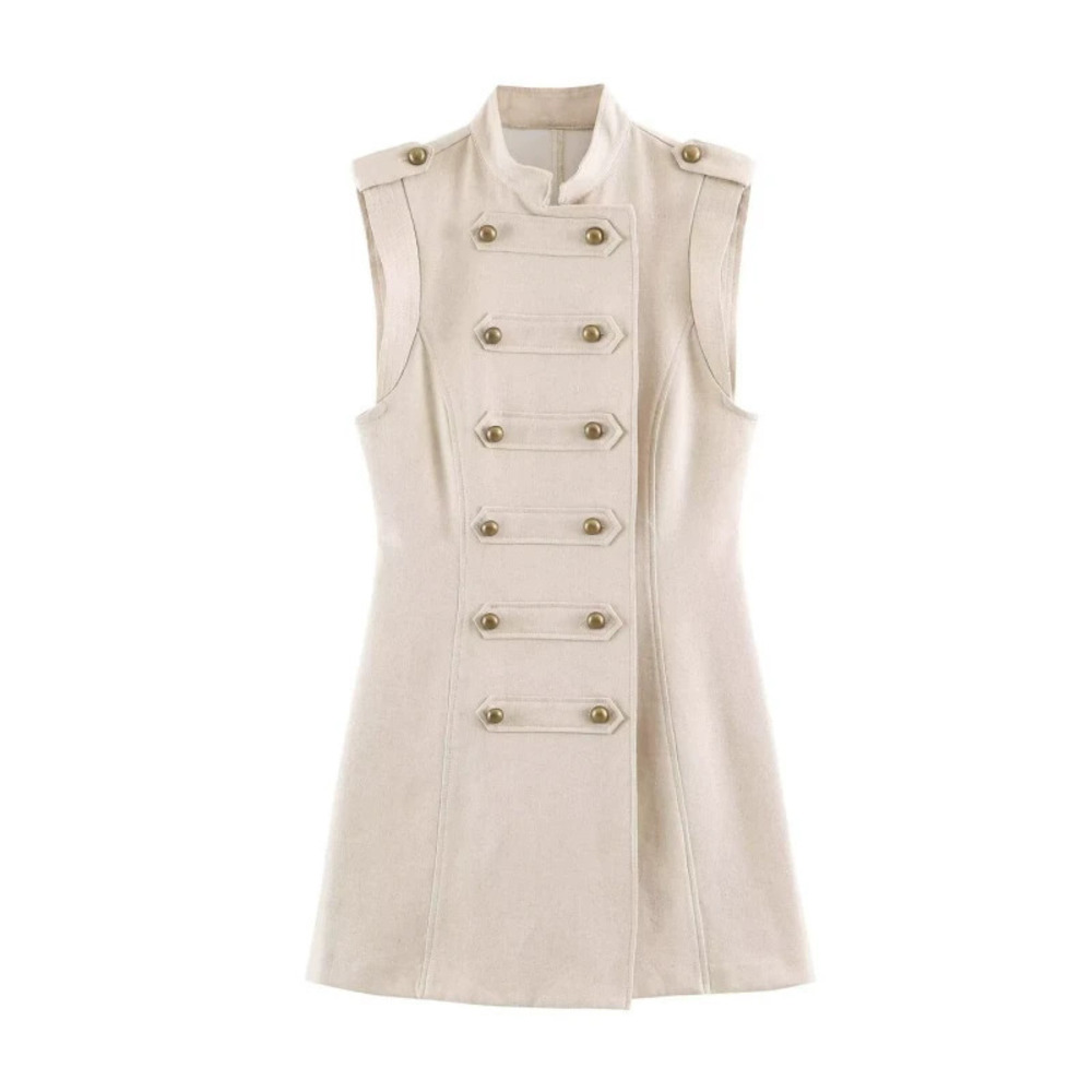 ZARA Chic Apricot Slimming Sleeveless Short Dress